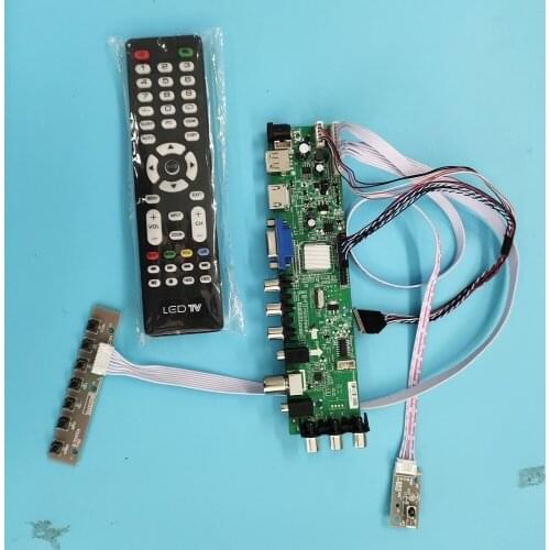 Kit For N140BGE-LB3/N140BGE-LAA TV LVDS USB AV 1366X768 WLED Signal controller board VGA LED HDMI digital 40pin DVB-T remote 14"