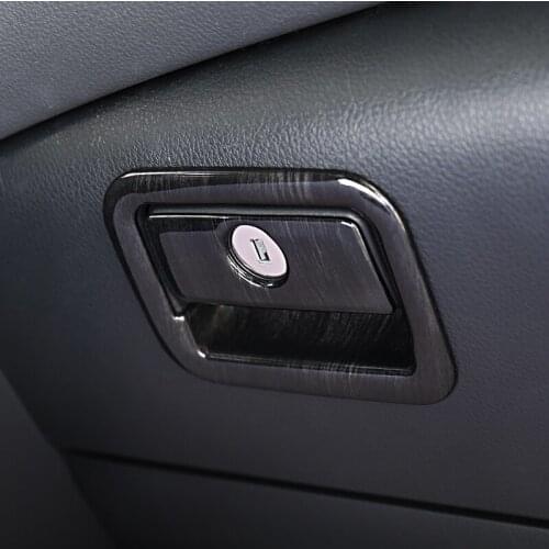 QHCP ABS Copilot Glove Storage Box Handle Sequins Stickers Covers Gold Black Wood Grain Carbon Fiber Style For Toyota Camry 2018