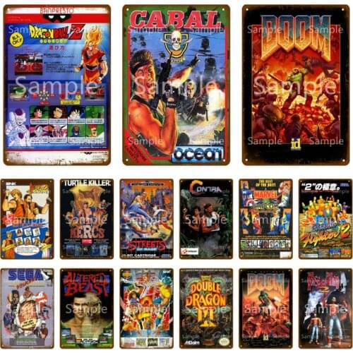 Classic Fight Video Game Metal Tin Sign Retro Poster Wall Decor For House Home Room Vintage Painting Plaque Gaming Sticker YL035