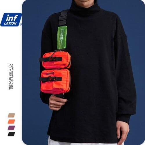 INFLATION Functional Removable Waist Men Bag Streetwear Double Fanny Pack Belly Bag Phone Pouch Fashion Unisex Chest Bag233AI201