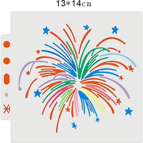 Wholesale Fireworks shield DIY cake scrapbook stencils hollow Embellishments printing lace ruler Valentines Day