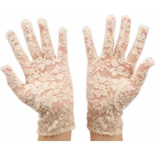 Bridal Evening Wedding Party Sheer Lace Gloves Driving Costume mittens Evening Prom Christmas Favor gift 4colors festive supply