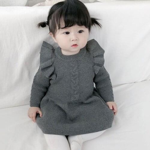Baby Girls Dress Autumn Winter Dress Girls Knitted Sweater Infant Baby Girl dress Girls Dresses Party Wedding Baby Girl Clothes