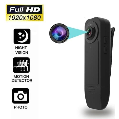 Portable Wearable HD1080P Mini Camera Night Vision Motion Detection Video Recorder with Pocket Clip Support TF Card Outside Cam