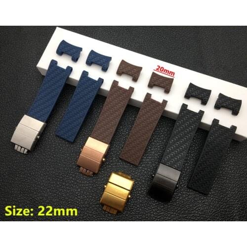 Black Brown Blue 22x20mm for DIVER and MARINE Waterproof Silicone Rubber watchband Watch Band Belt fit For Ulysse Nardin strap