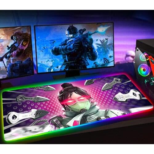 RGB Apex Legends Mouse Pad LOGO Mousepad Keyboard Mat LED Mause Pad Rubber No-slip with Backlit Tapis De Souris 25X35 Mouse Mat