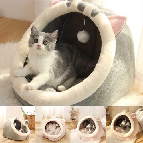 Sweet Cat Bed Donut Dog Bed Soft dog Basket Cozy Kitten Lounger Cushion Cat Cave Nest Bed For Small Dogs pet Washable Cave House