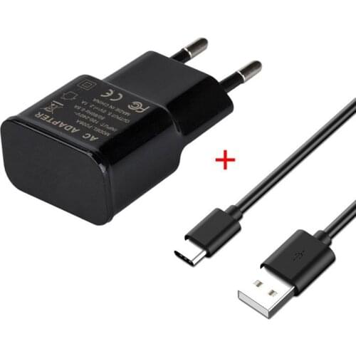 USB Type-C Travel Wall Charger Adapter For Leagoo XRover/S9/S8 Pro/KIICAA MIX/T10 Lenovo Z5/S5 Lyf F1S 1M USB Type C Cable