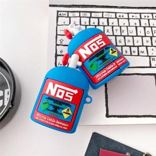 Creativity Car Nitrogen Bottle Silicone Case for AirPods 1 2 Pro Cases Wireless Bluetooth Headphone Box Protective Cover