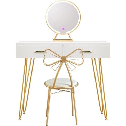 Nordic Dresser for Bedroom Small Apartment Solid Wood Simple Modern Minimalist Dressers Ins Style Dressing Table with Lamp