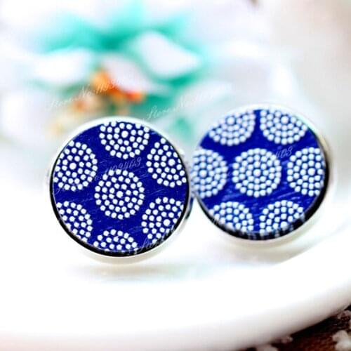 Unique 3D Dot Round Embossed 16mm Round Coloured Drawing pattern Laser Cut wood Cabochon DIY for Rings, Earring,Brooch,Necklace