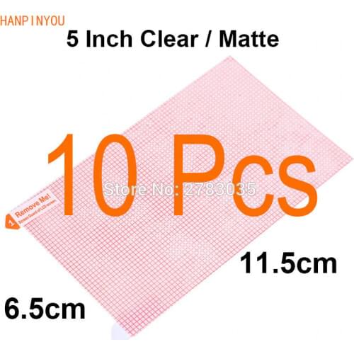 10 Pcs 5 Inch 6.5cm*11.5cm Universal Clear / Anti-Glare Matte DIY Grid Screen Protector Protective Film Guard For 5.0" Phone GPS