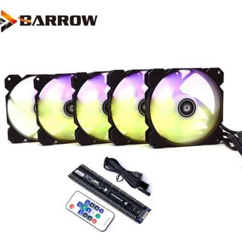Barrow PWM Fan Size 120*120mm Fan use for Radiator Computer Case with 5V A-RGB Light 6PIN Header/Support Motherboard Aurora