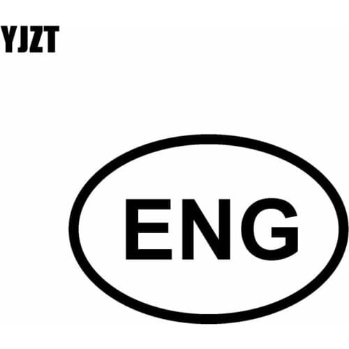 YJZT 14.4CM*9.9CM ENG Country Code Oval Car Sticker England United Kingdom Vinyl Decal Black Silver C10-01247