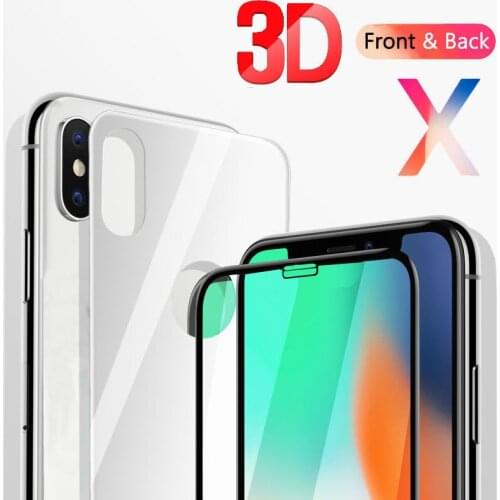 YKSPACE Front Back 5D Curved edge Full Cover 9H Tempered Glass For iPhone X XS Max XR 10 4D Screen Protector Film Anti Knock