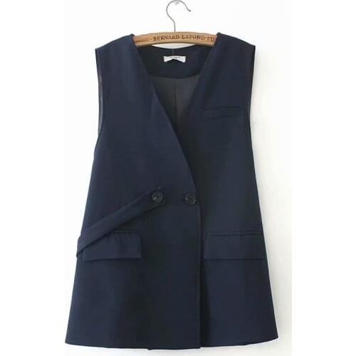 Plus Size Womens Spring Autumn Sleeveless Jackets Overrsized Solid Elegant Vests