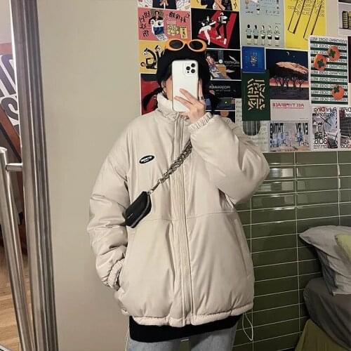 Womens Coat Winter 2021 New Ins Super Fire Student Salt Cardigan Jacket Pure Color Females Lazy Style Lamb Wool Outerwear