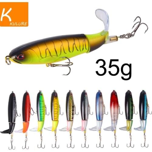 1PCS Whopper Plopper 10cm/13g Topwater Fishing Lure Artificial Hard Bait Plopper Soft Rotating Tail Fishing Tackle Fishing Bait