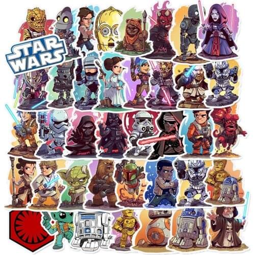 10/50Pcs Disney Star Wars Stickers Cool Disney Mandalorian Yoda Anime Waterproof Skateboard Luggage Laptop Guitar Kids Sticker