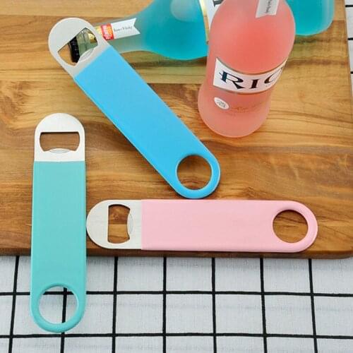 100Pcs/Lot Stainless Steel Bottle Openers Large Flat Speed Beer Bottle Opener Remover Bar Blade Home Hotel Beer Bottle Opener