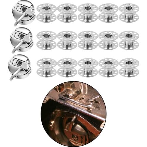 18Pcs Sewing Bobbins & Bobbins Case for Vintage Sewing Machine Accessories 21mm