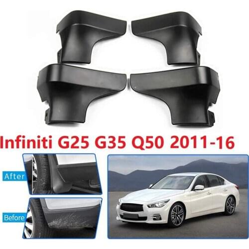 2X Front Fender Splash Mud Flaps Guard Mudguards Black for Infiniti Q50 2014-2017