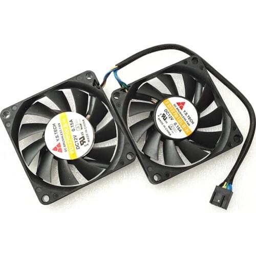 2pcs/set New 7010 7CM Cooling Fan 4-Wire Thin Ball FD127010LB 12V 0.15A Dual Fans