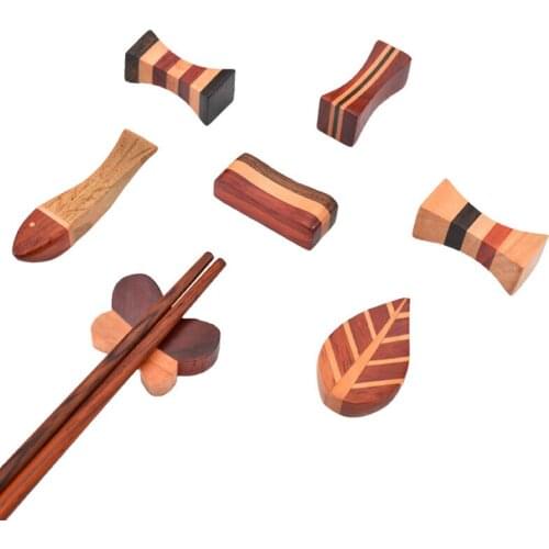 2Pcs Japanese Wooden Chopsticks Holder Vintage Chopstick Rest Spoon Rest Fork Rack Rest For Dining Table Accessories Supplies