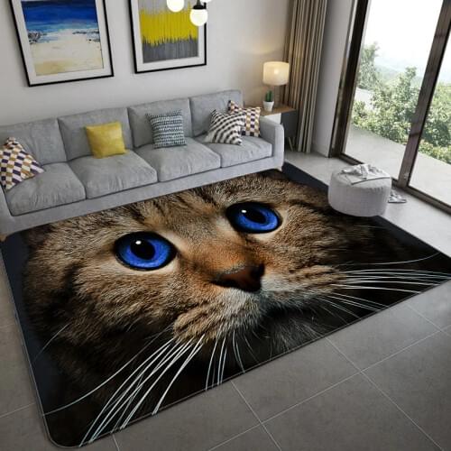 3D Print Cat Carpet Anti-slip Bedroom Cartoon Dog Kids Room Area Rugs Living Room Door Floor Mat Soft Parlor Home alfombra