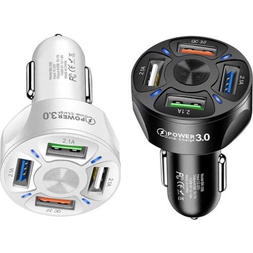 4 Port QC 3.0 USB 2.1A USB Fast Charger Adapter USB Charger Mobile Auto Accessories Interior Chargers Phone V2N2