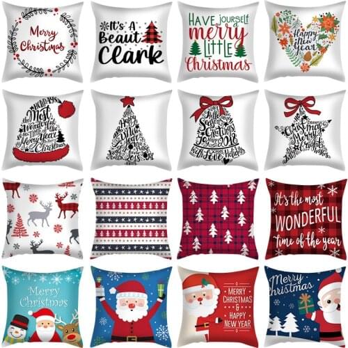 45cm Christmas Pillowcase Santa Claus Elk Snowman Xmas Cushion Cover Merry Christmas Decor For Home Decorative Sofa Gifts Favor