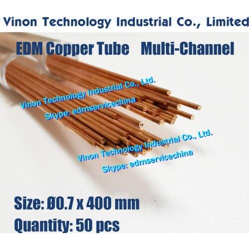 50pcs/bag) 0.7x400MM Copper Tube Multichannel, EDM Multihole Tubing Copper Electrode, EDM Drill Copper Tube 0.7x400mm