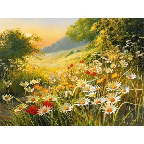 5D DIY Diamond Painting Landscape flowers mountains Cross Stitch Patterns Full Drill Resin Diamond Painting kits for Embroidery