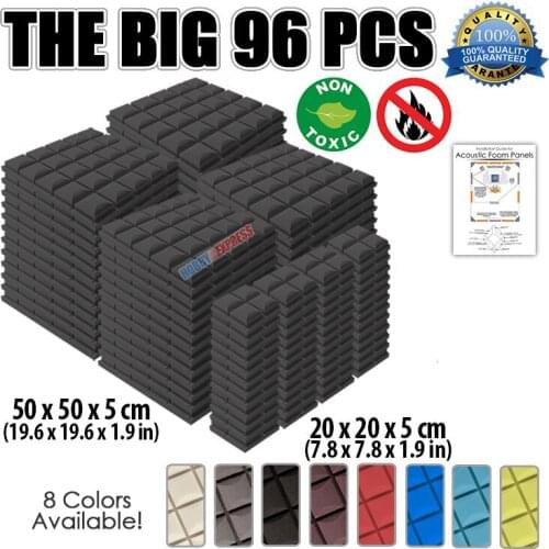 Arrowzoom 19.6*19.6*1.9" or 7.8*7.8*1.9" 96 Pack Hemisphere Grid Sound Absorption Acoustic Panel Studio Foam Treatment KK1040