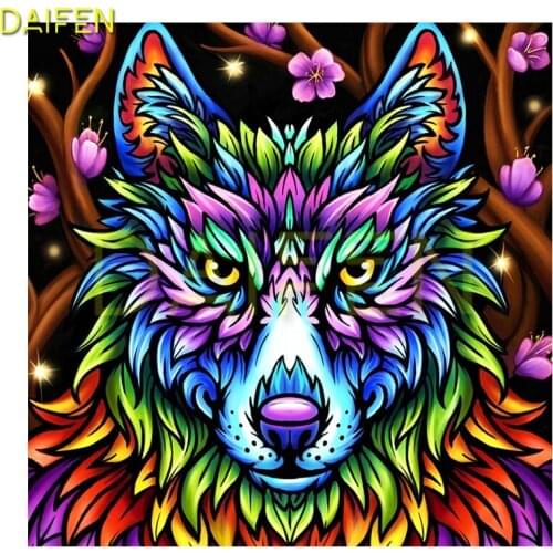 DIY Diamond painting Cross stitch rose flower Full Square Diamond embroidery Cartoon wolf Full Round Diamond mosaic Cartoon wolf