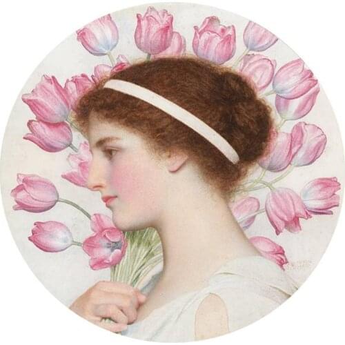 Free shipping classical court figure girl flower portrait canvas prints oil painting printed on canvas art decoration picture