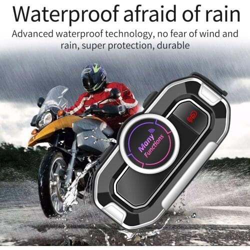 Motorcycle Helmet Headset Bluetooth Intercom with FM Radio Waterproof Hands Free for Motorbike ATV Dirt Bike