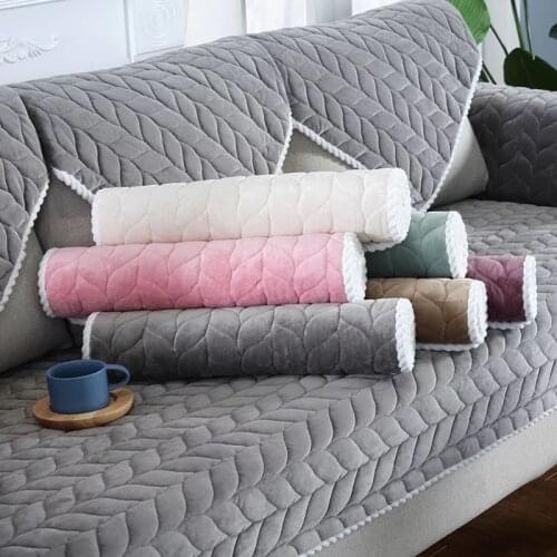 Sofa Cover Thicken Plush Fabric Lace Slip Resistant Slipcover Seat European Style Couch Cover Sofa Towel for Living Room Decor