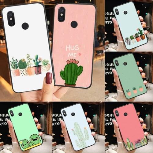 Candy Color Cactus Phone Case For Xiaomi Mi A1 A2 5 6 6PLUS 8 9 SE Lite MIX 2 2S MAX 2 3 Pocophone F1