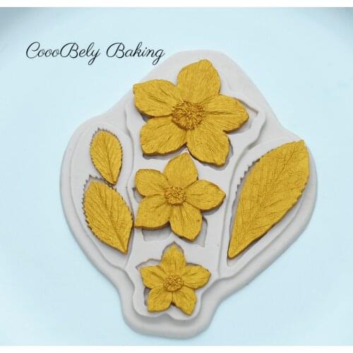 XiaoXiang Pretty Leaves Silicone Fondant Molds Wedding Cake Decorating Tools, Cake Molds For Baking Chocolate Resin Molds M2019