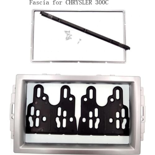 Double 2 din facia panel car fascia for Chrysler 300C 2005-2007 CD DVD panel Fascia frame mount kit adapter trim Bezel