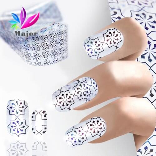 Holographic Foil Broken Glass Nail Foil Finger Nail Art Mirror Stickers Glitter Stencil Decal DIY Manicure