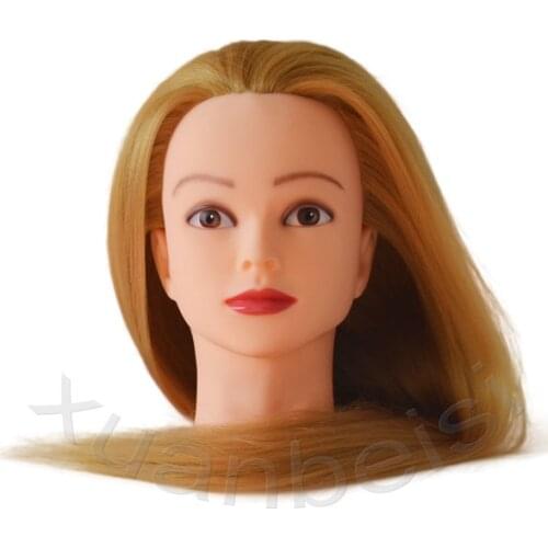 24" 100% High Temperature Fiber Golden Hair Manequin Head For Sale Tete a coiffer professionnelle Maniqui Cabeza Mannequin Head