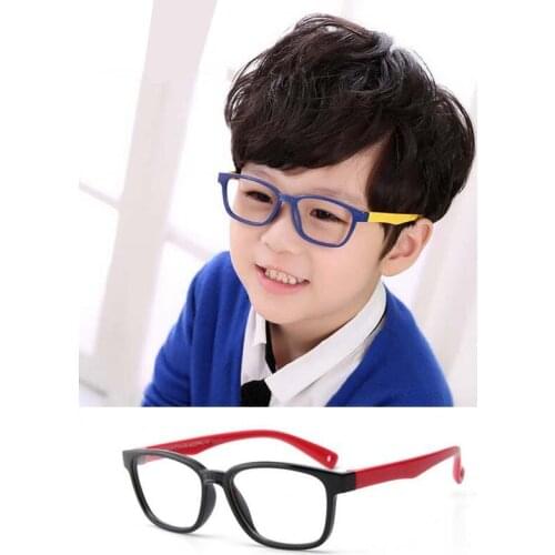 Square Optical Flexible Super Light Kids frames eyewear Optical glasses frame for kids Child eyeglass frames TR90 Silicone Boys