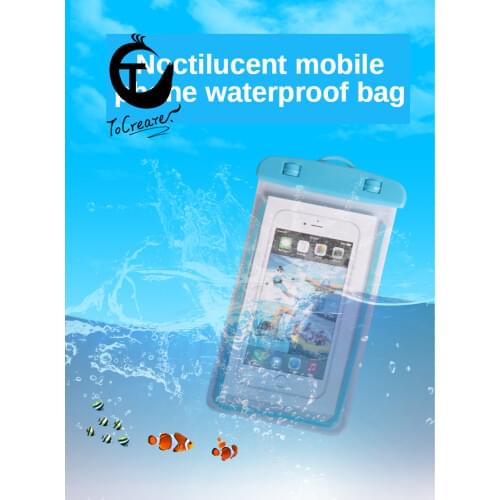 New PVC Noctilucent Mobile Phone Waterproof Bag Transparent Touch Screen Underwater Photo Customization Super Sealing High Touch