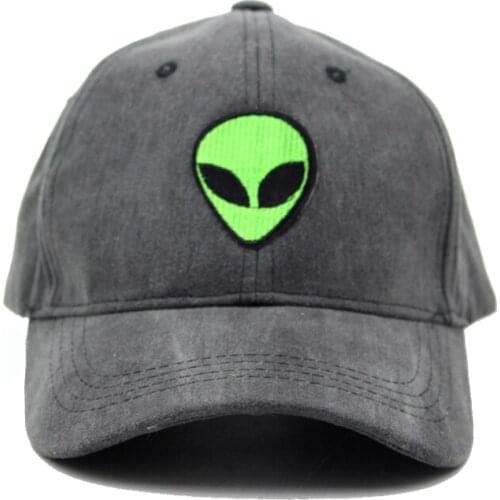New Alien UFO Fans Green Cool Hat With Embroidery Baseball Caps Unisex Fashion Cap Sport Adjustable Snapback Washed Cotton Hats