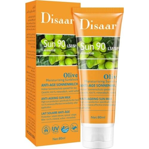 SNOW LADY DISAAR 80ml/g SPF 90 Olive Sunblock Whitening Moisturising Sunscreen Cream For Sensitive Face