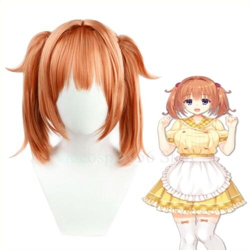 Sumizome Nozomi Cosplay Wig Ponytails Short Base Cafe Stella to Shinigami no Chou Girls Long Straight Synthetic Hair