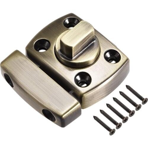 Uxcell Rotate Bolt Latch, 1-inch Zinc Alloy Security Door Slide Lock (Bronze)