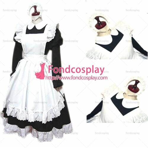 Sexy Sissy Maid Cotton Lockable Dress Uniform Cosplay Costume Tailor-made[CK761]